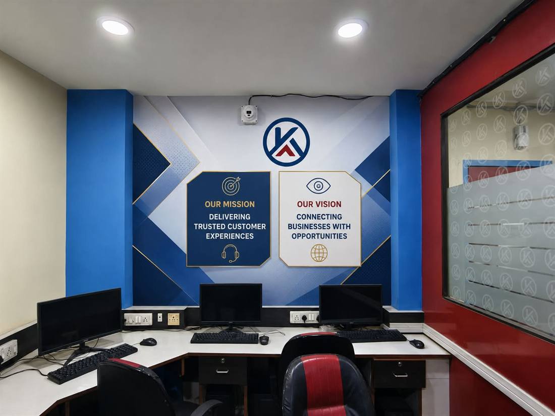Our Mission and Our Vision, displayed on the wall at ARSTOX's Kolkata office